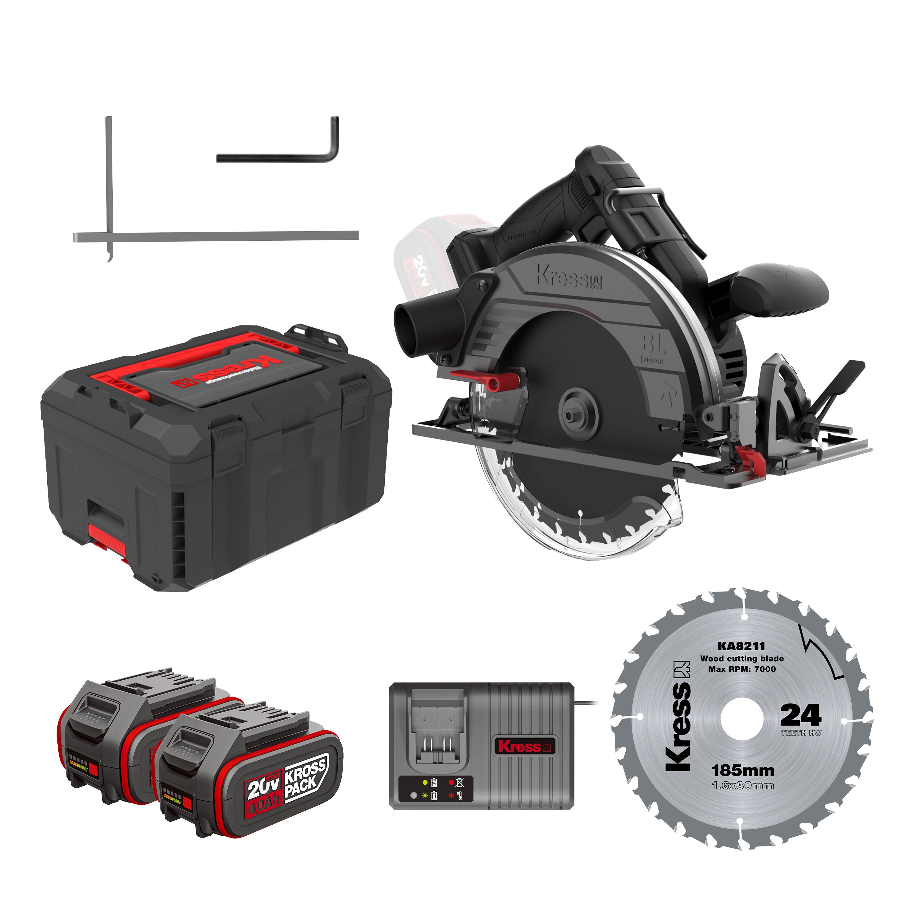Sierra circular 185mm Brushless 20V 2bat 4Ah